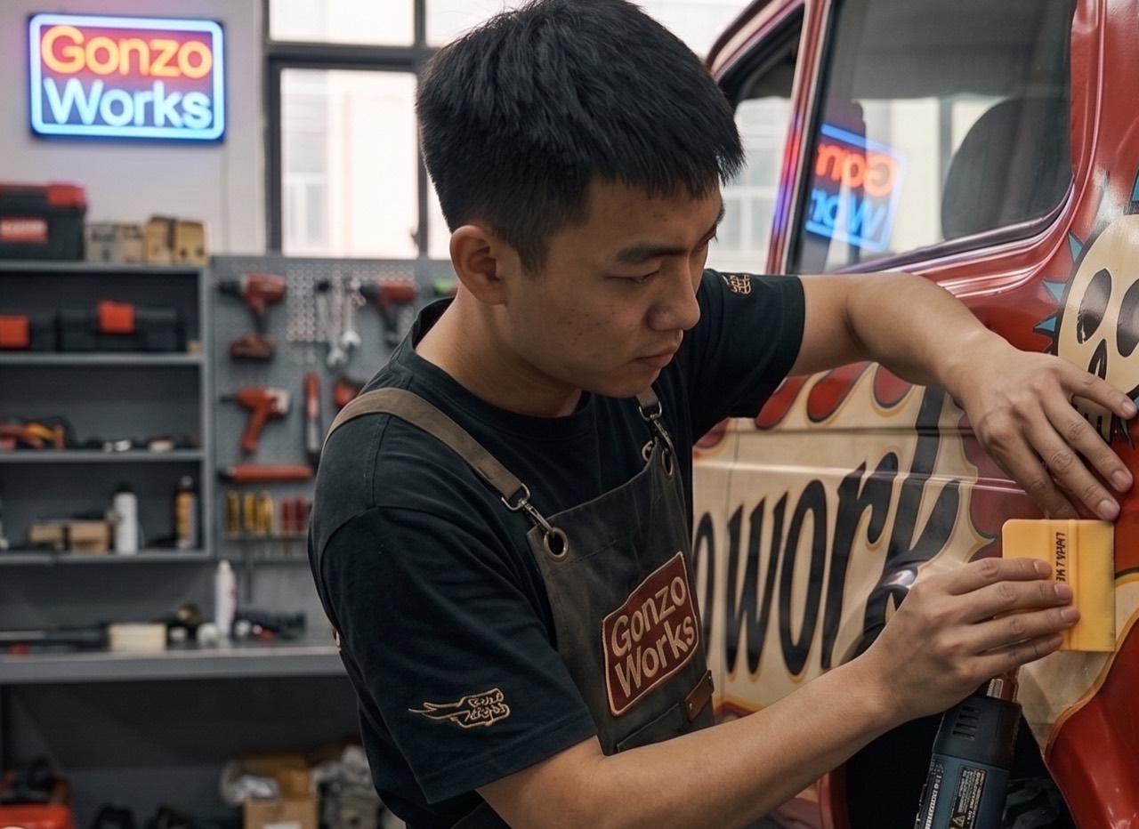 GONZO WORK 贴膜施工落地现场